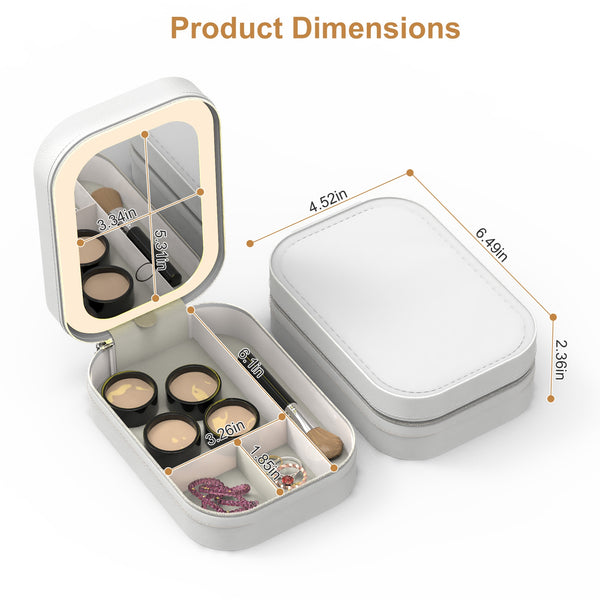Travel Makeup Bag with LED Mirror