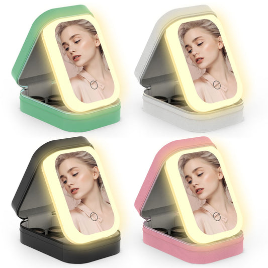 Travel Makeup Bag with LED Mirror
